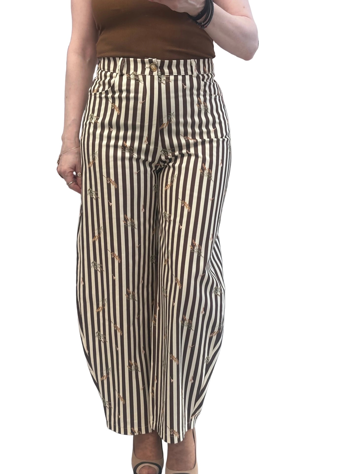 Denim barrel stripe pants Baroc Boutique