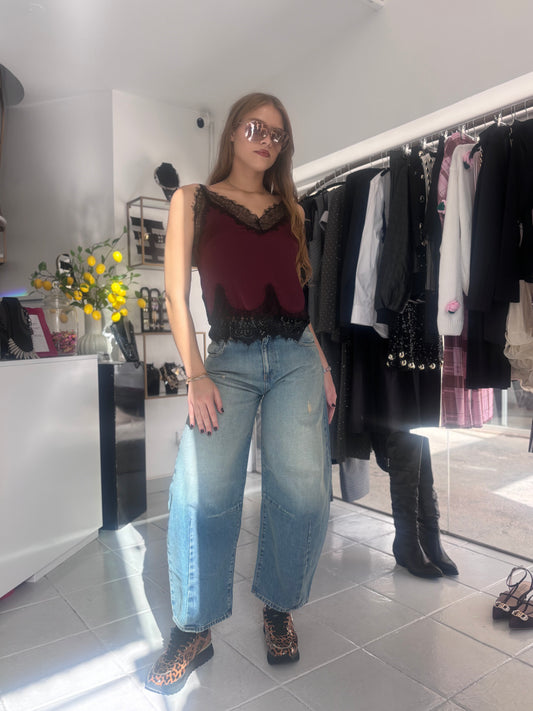 Denim carrot line pants Baroc Boutique