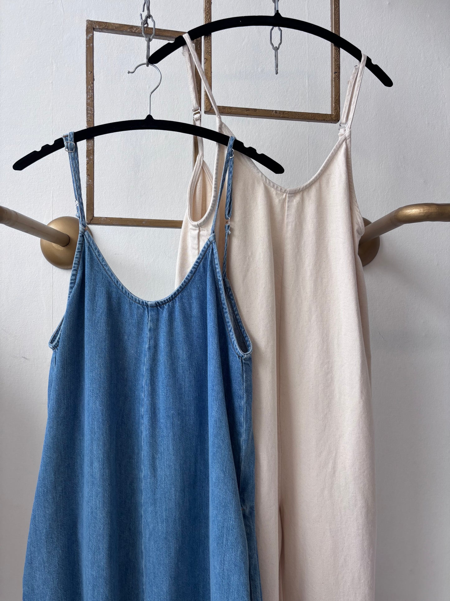 Denim jumpsuit with spaghetti straps Baroc Boutique