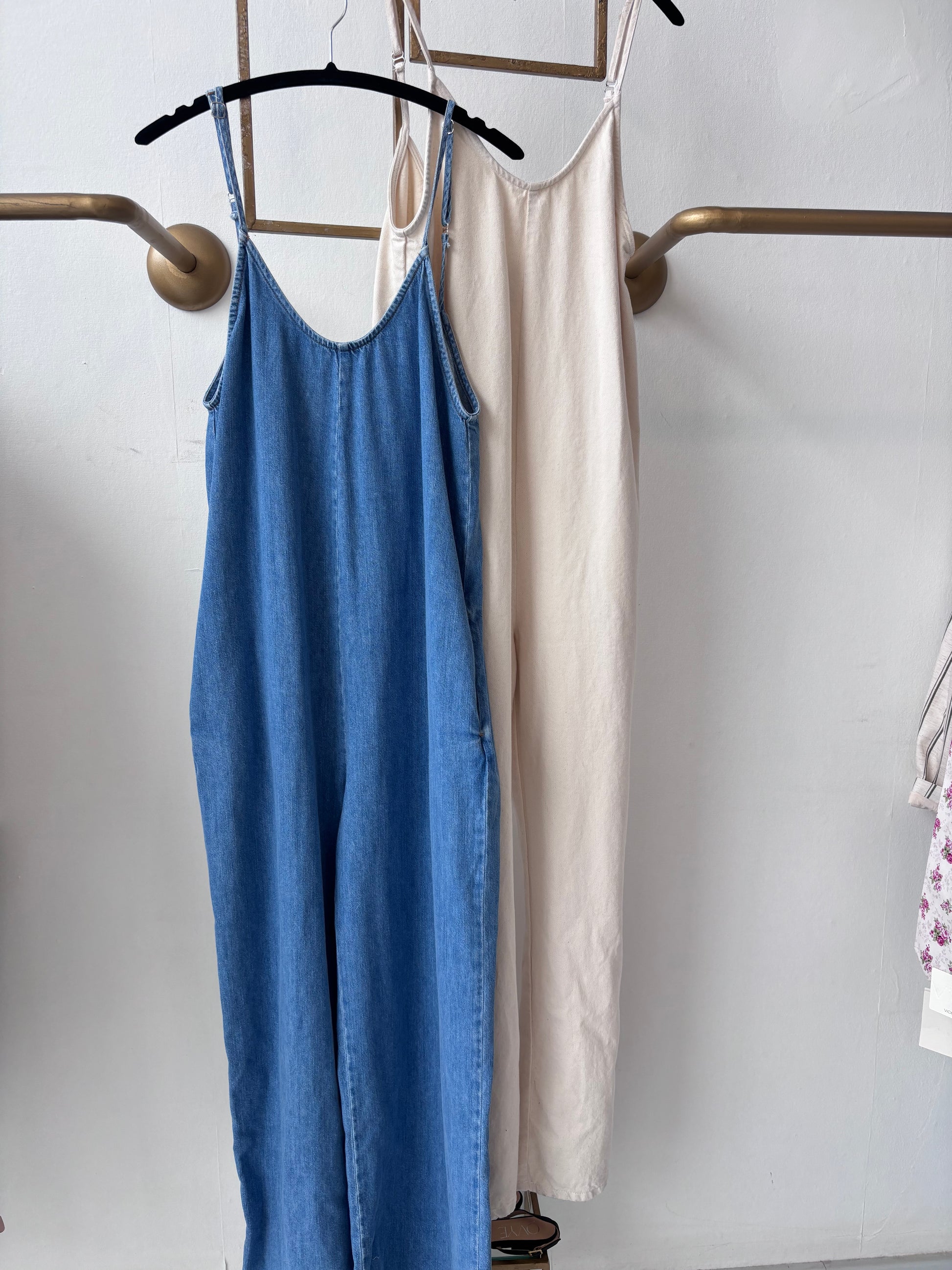 Denim jumpsuit with spaghetti straps Baroc Boutique