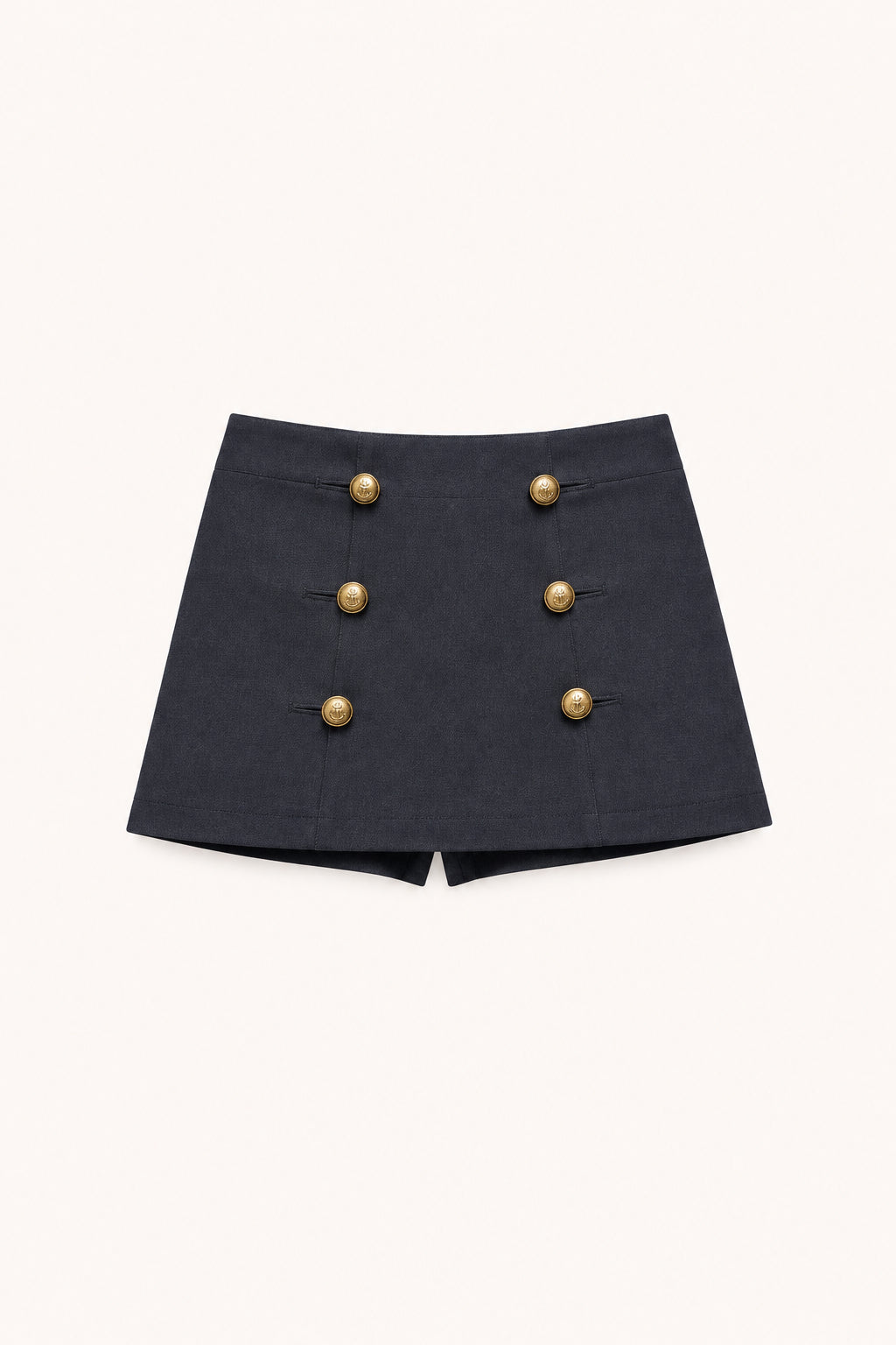 Denim mini skort with buttons Baroc Boutique