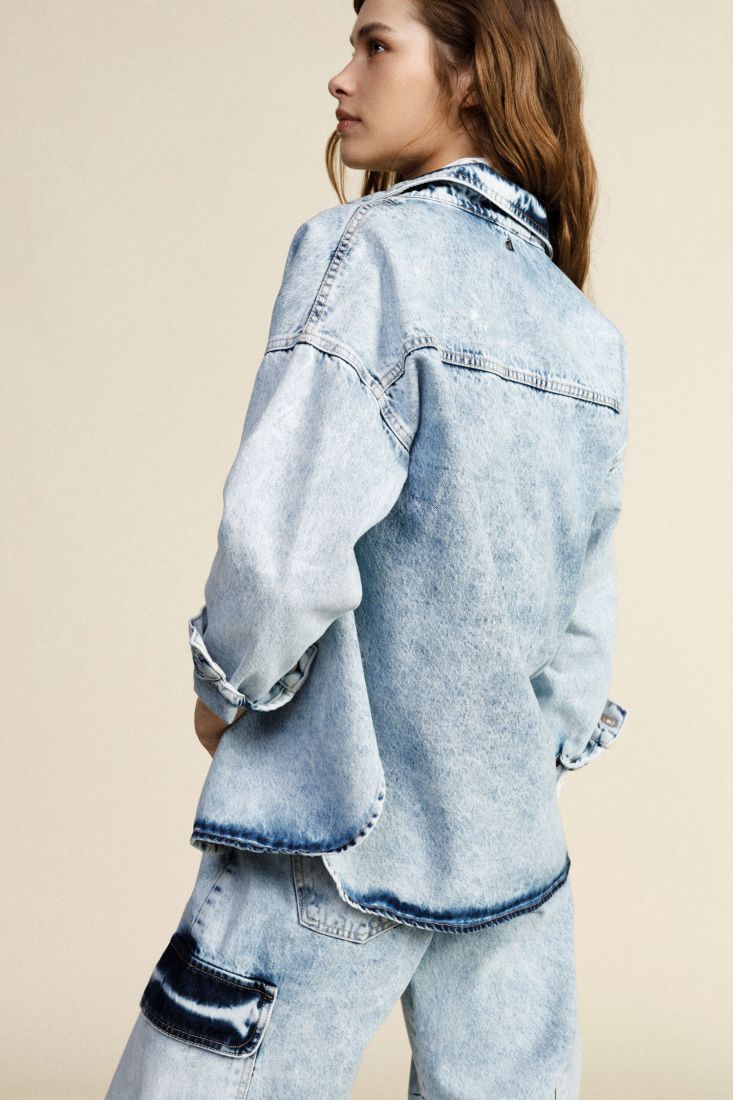 Denim shirt relaxed fit with front pockets Baroc Boutique
