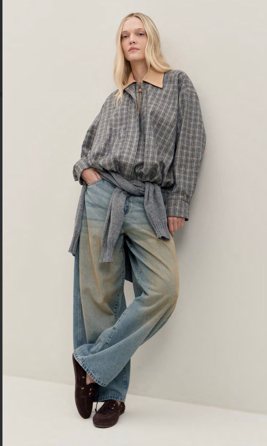 Dirty denim vintage finish balloon denim trouser Baroc Boutique