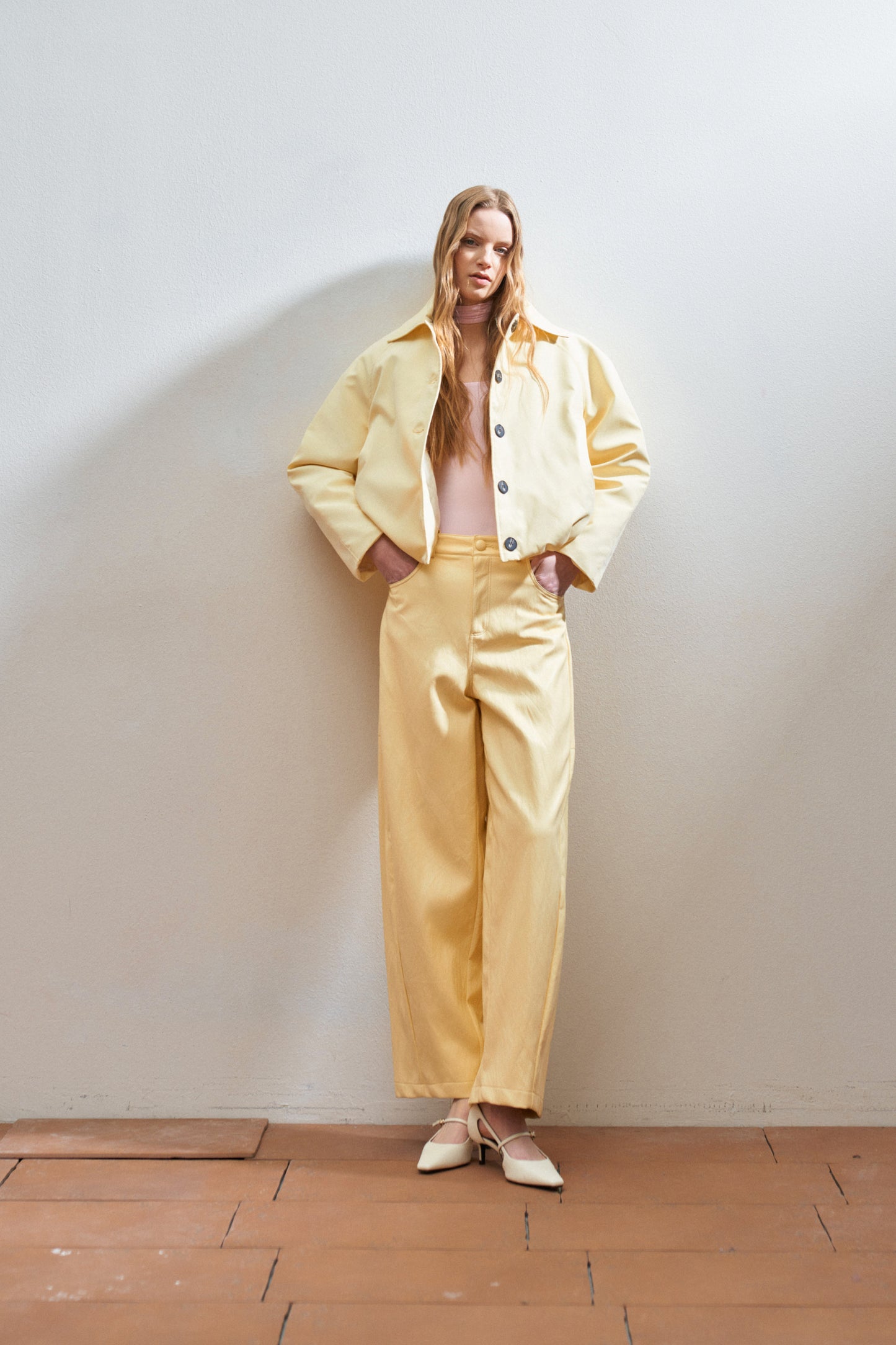 Eco leather straight line pants Baroc Boutique