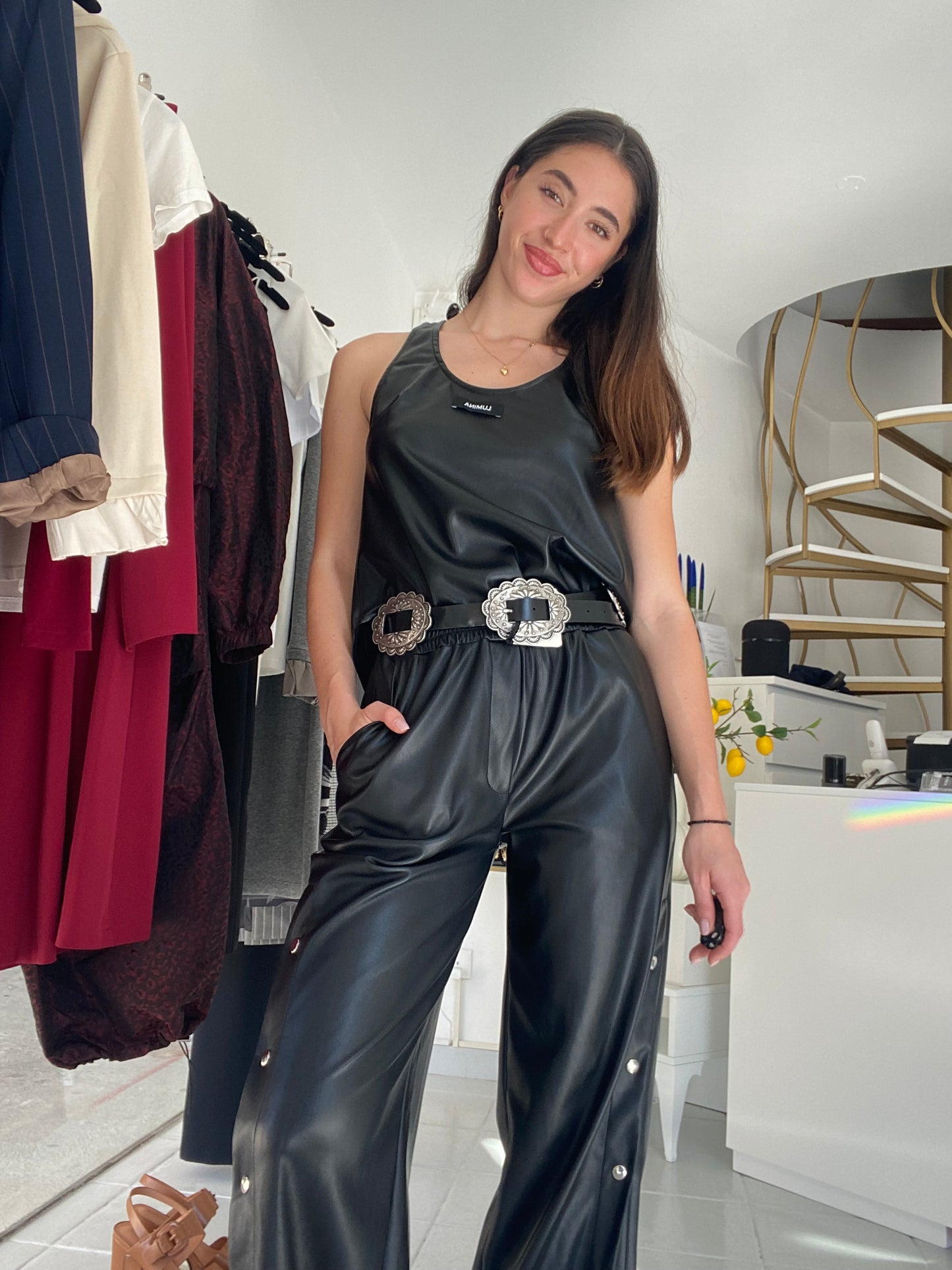Eco leather tank top Baroc Boutique