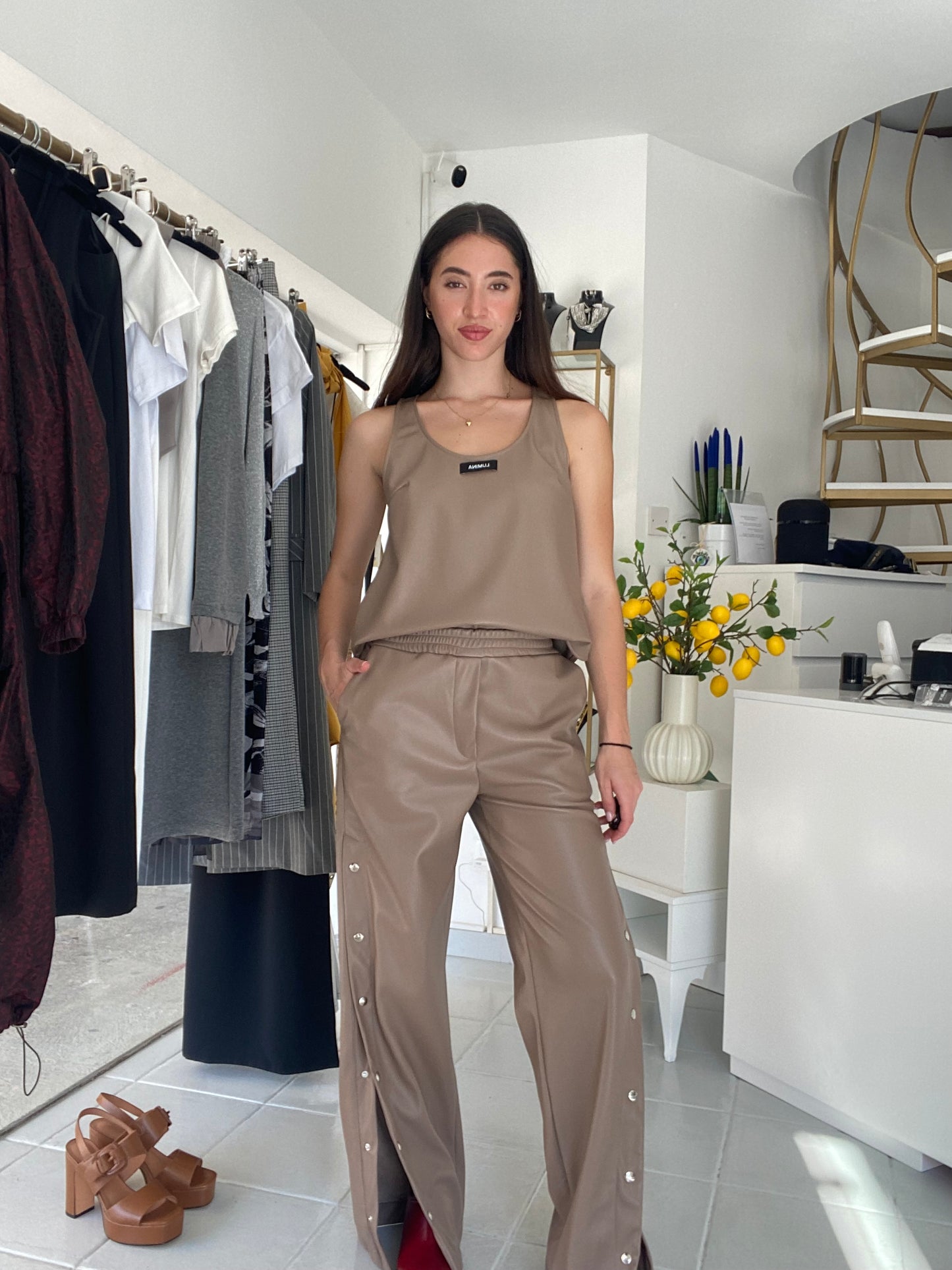 Eco leather tank top Baroc Boutique