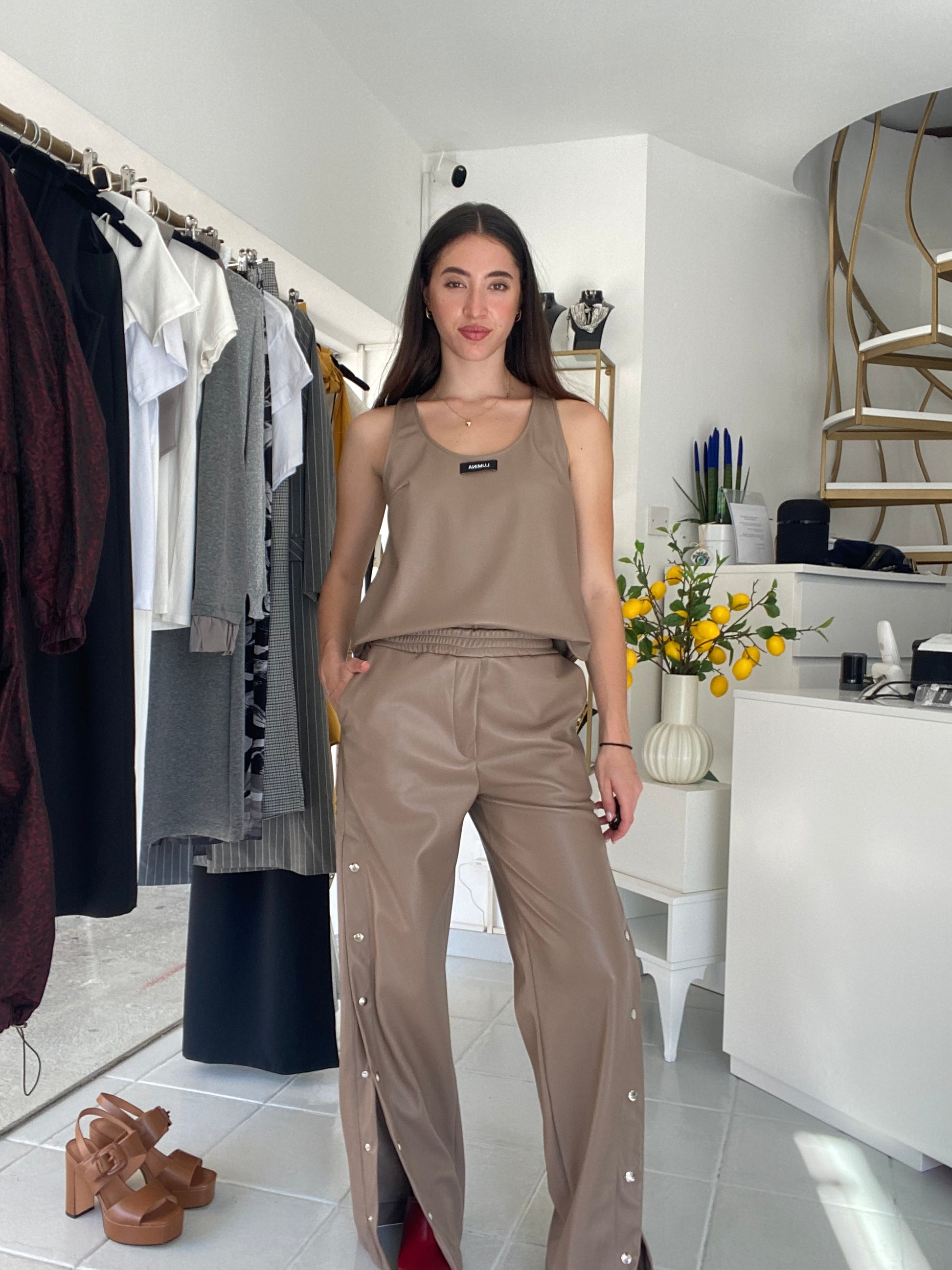 Eco leather tank top Baroc Boutique