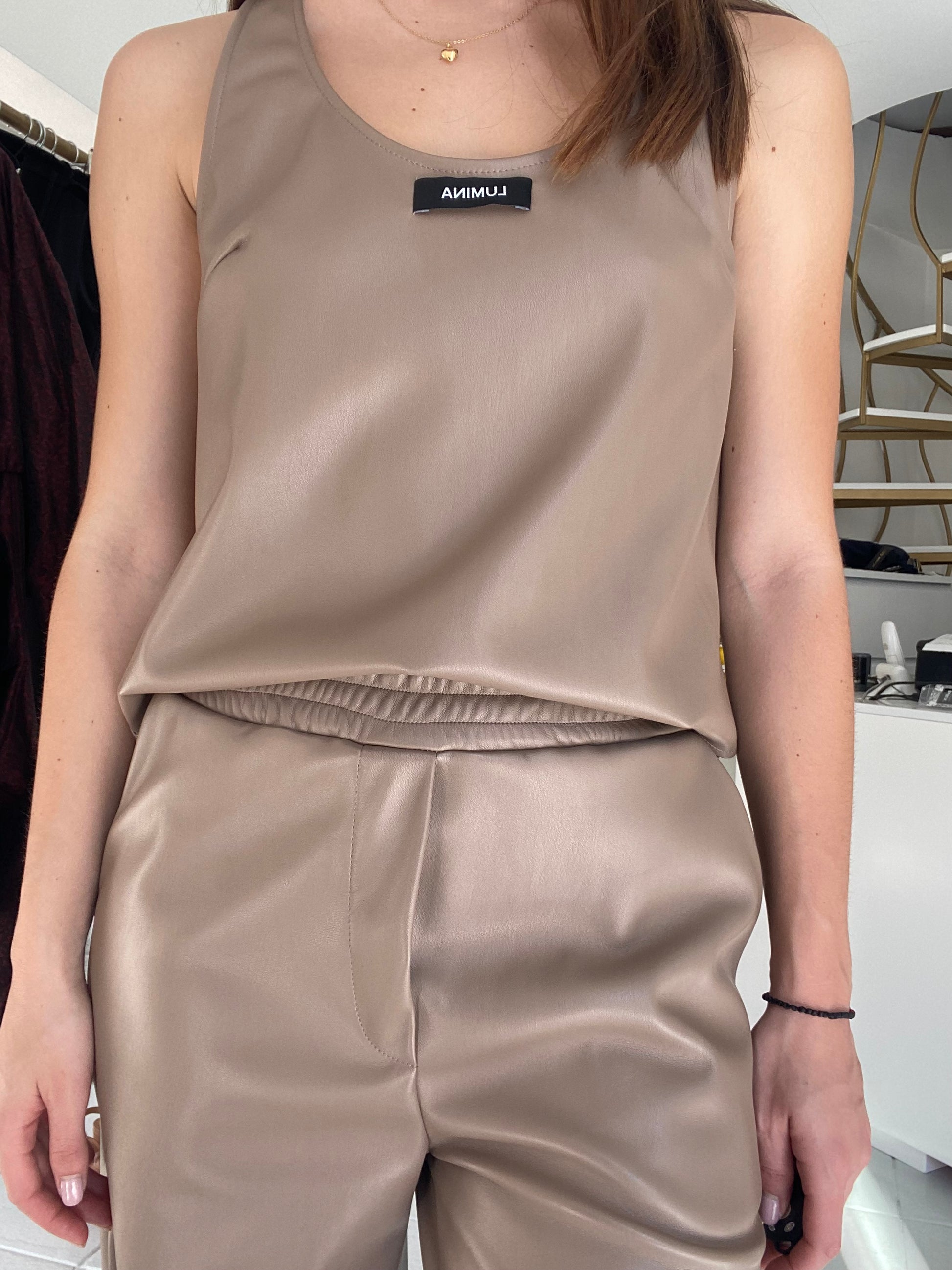 Eco leather tank top Baroc Boutique