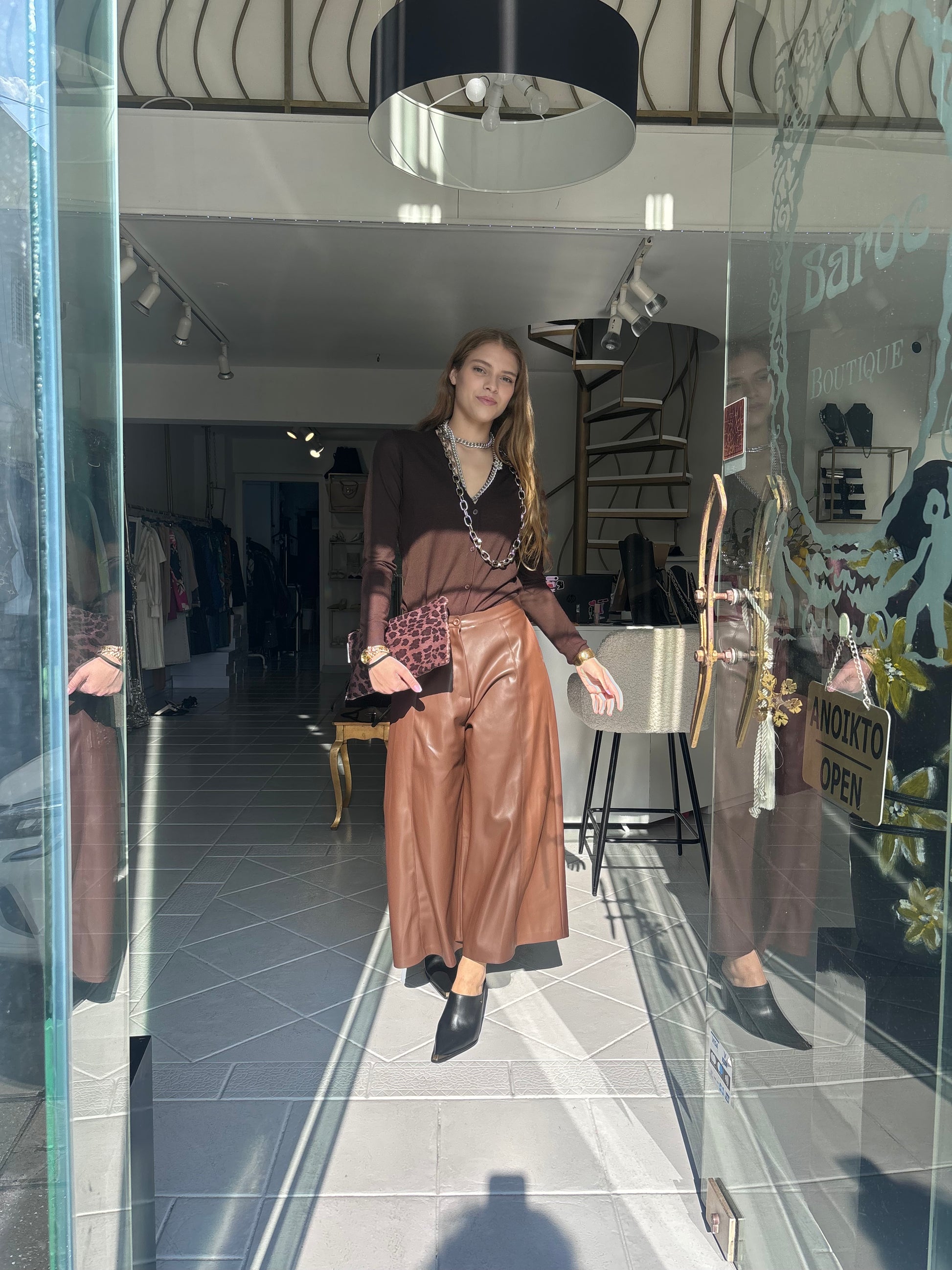 Eco leather zip culotte Baroc Boutique