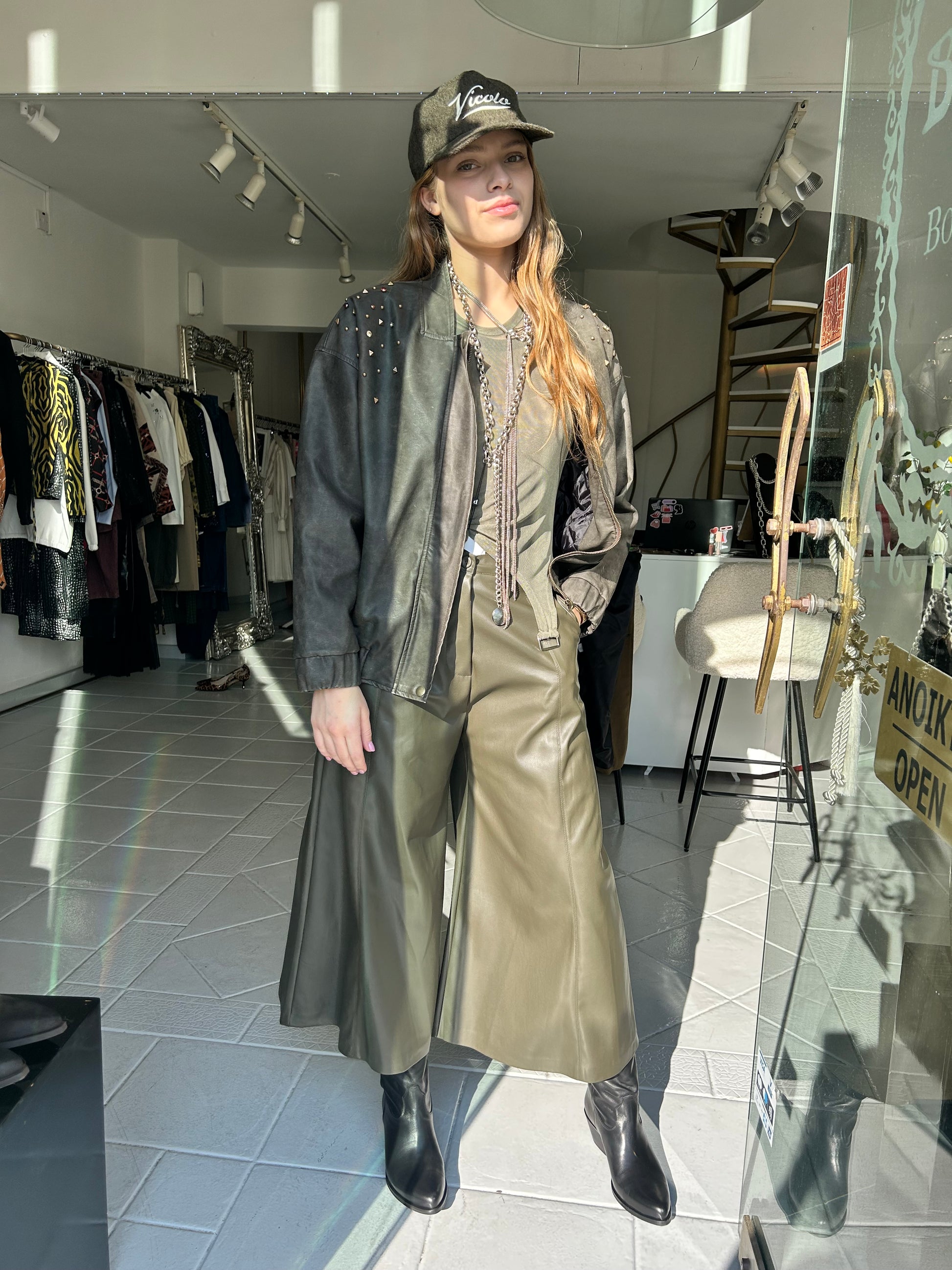 Eco leather zip culotte Baroc Boutique
