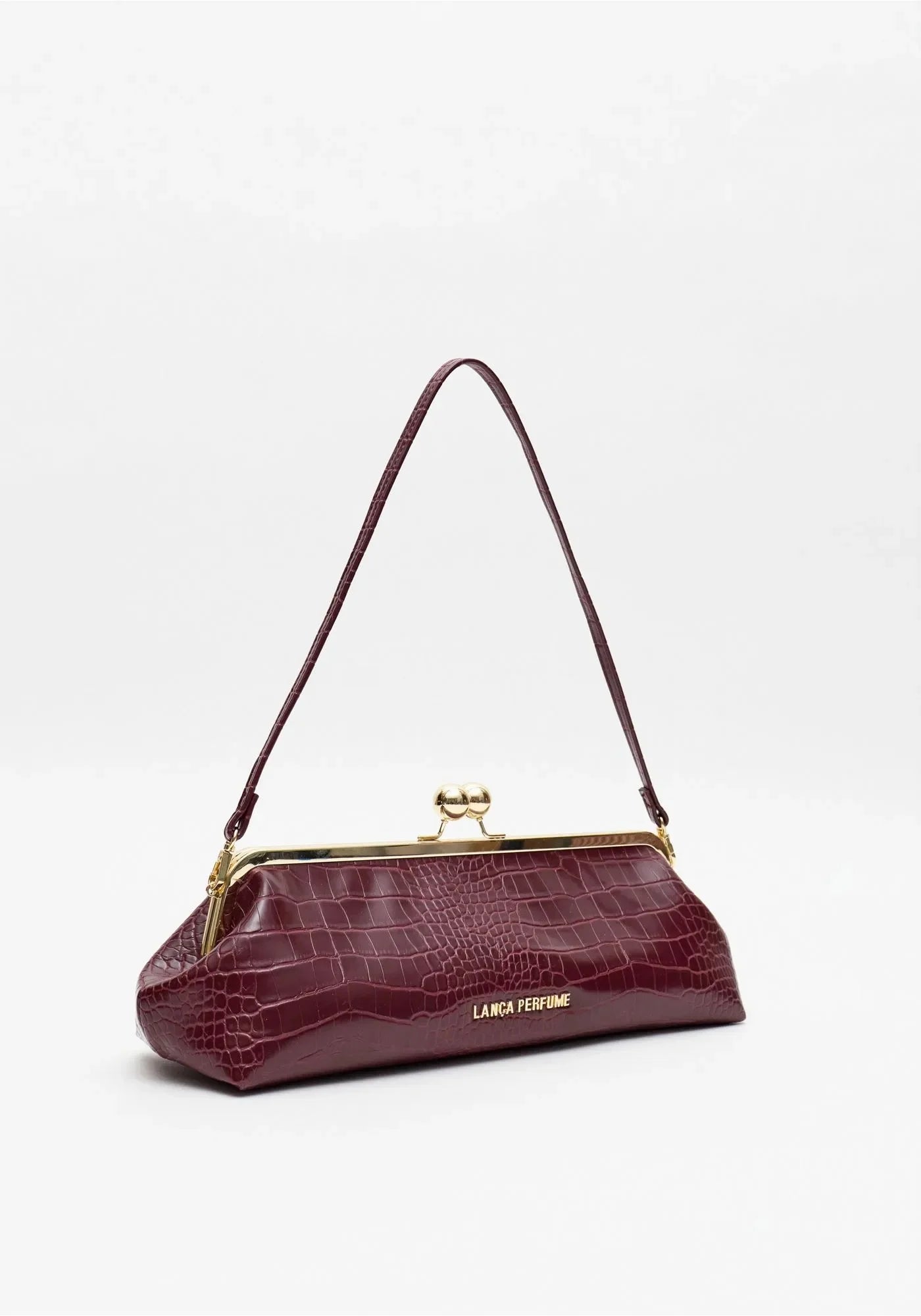 Faux- Crocodile rectangular clutch bag Baroc Boutique