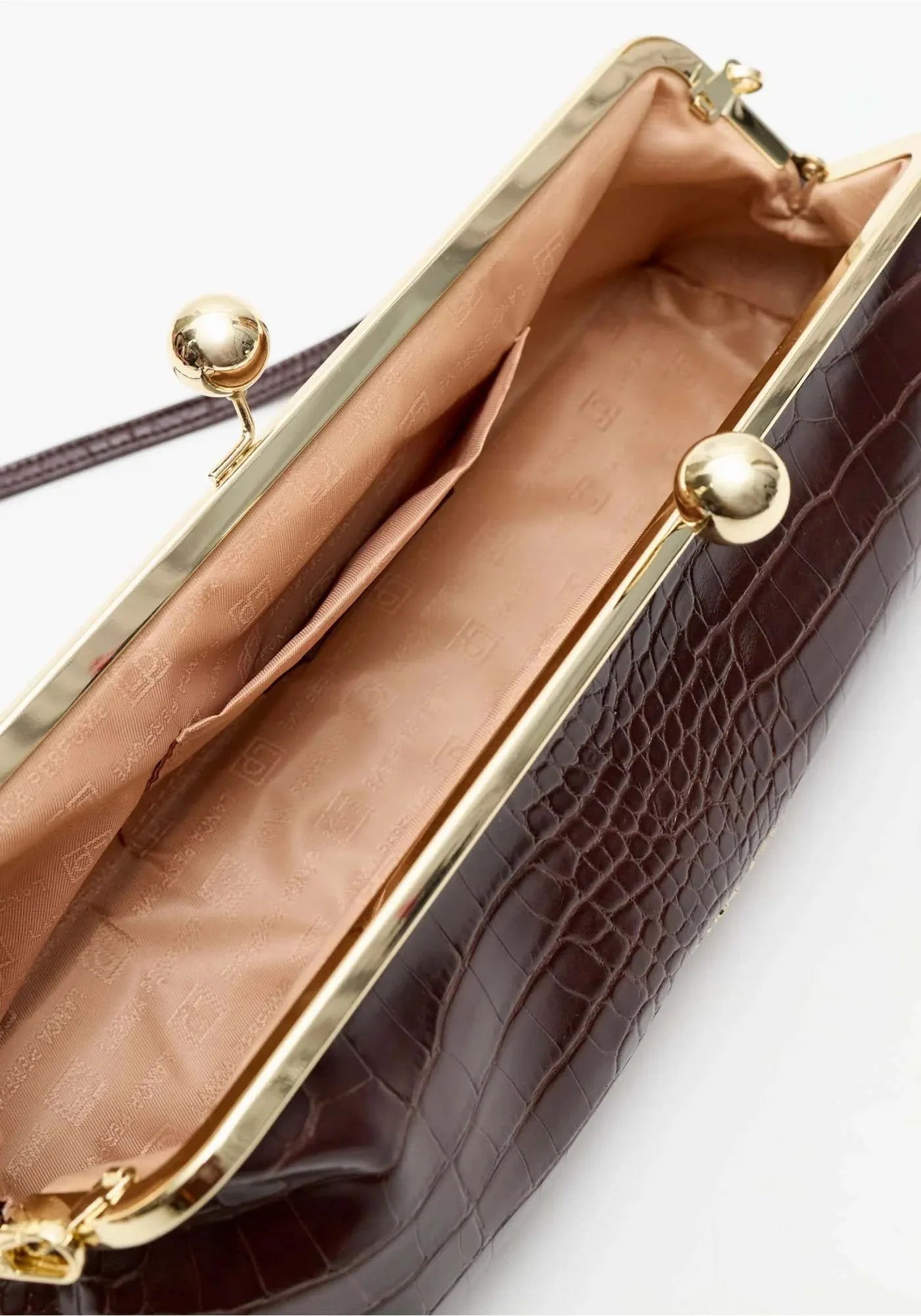 Faux- Crocodile rectangular clutch bag Baroc Boutique