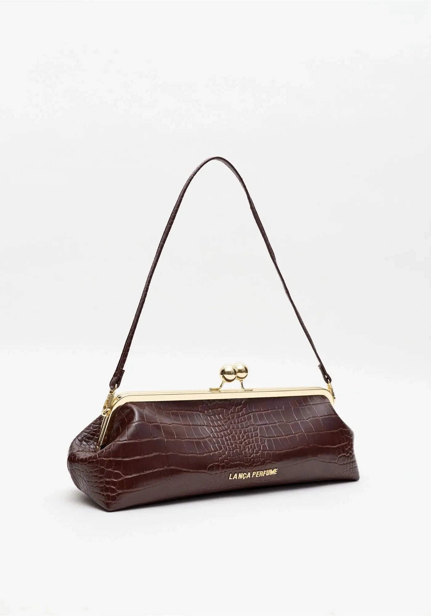 Faux- Crocodile rectangular clutch bag Baroc Boutique