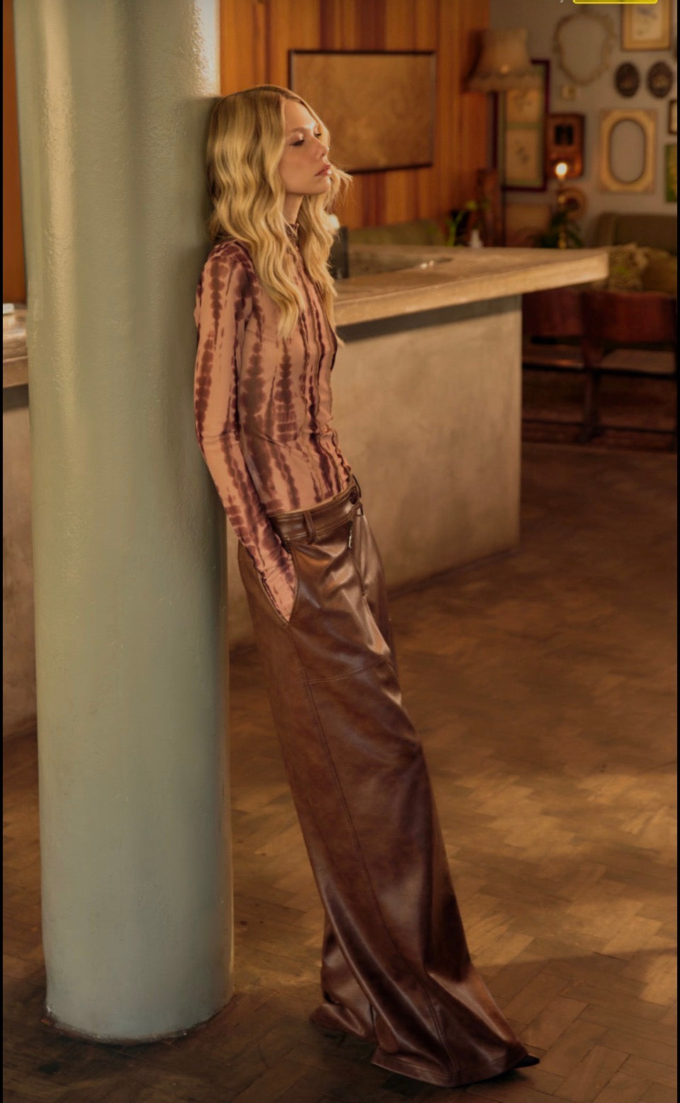Faux leather wide leg pants Baroc Boutique