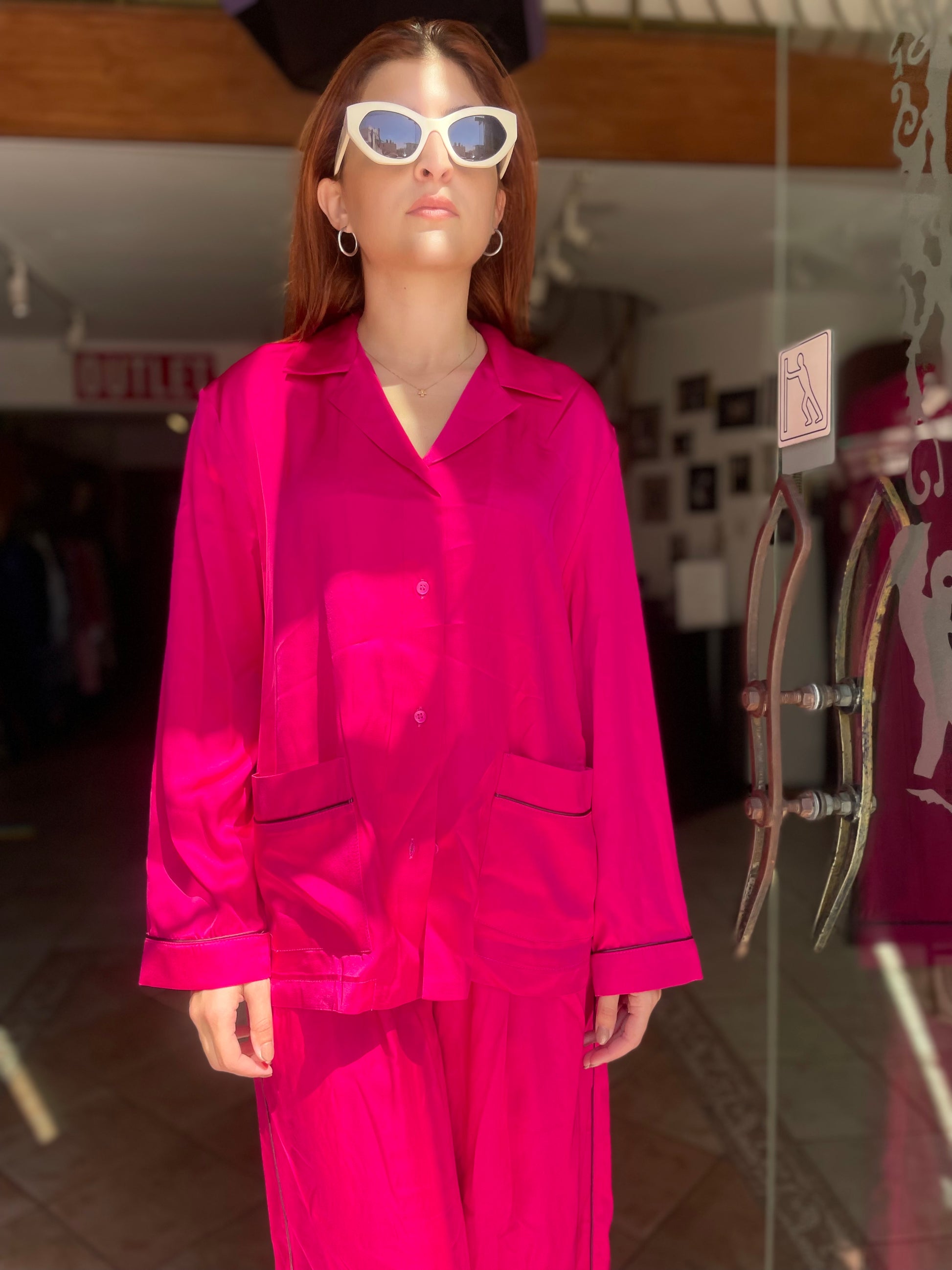 Fuchsia pajama shirt Baroc Boutique FUCHSIA / SMALL