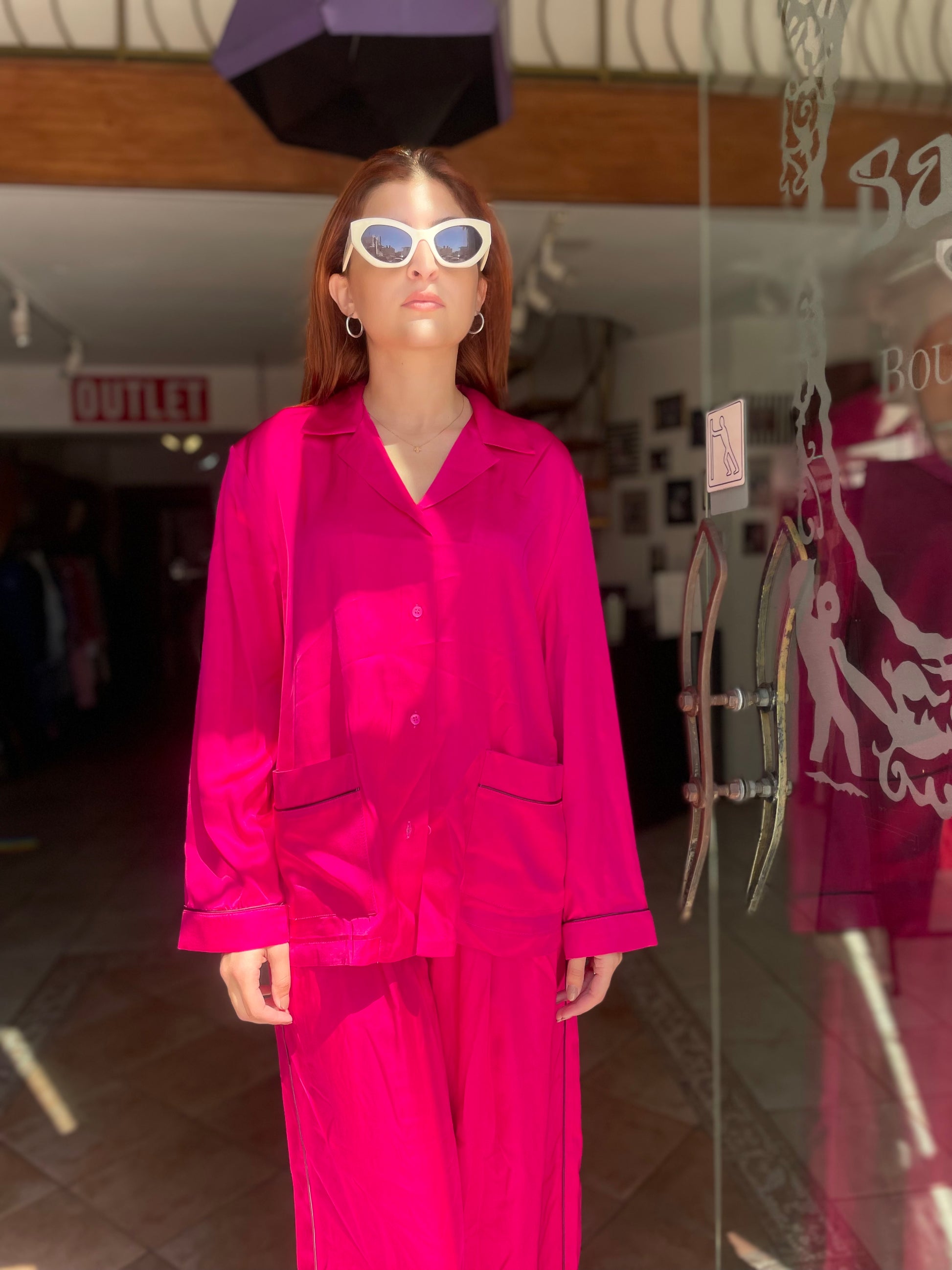 Fuchsia pajama shirt Baroc Boutique FUCHSIA / SMALL