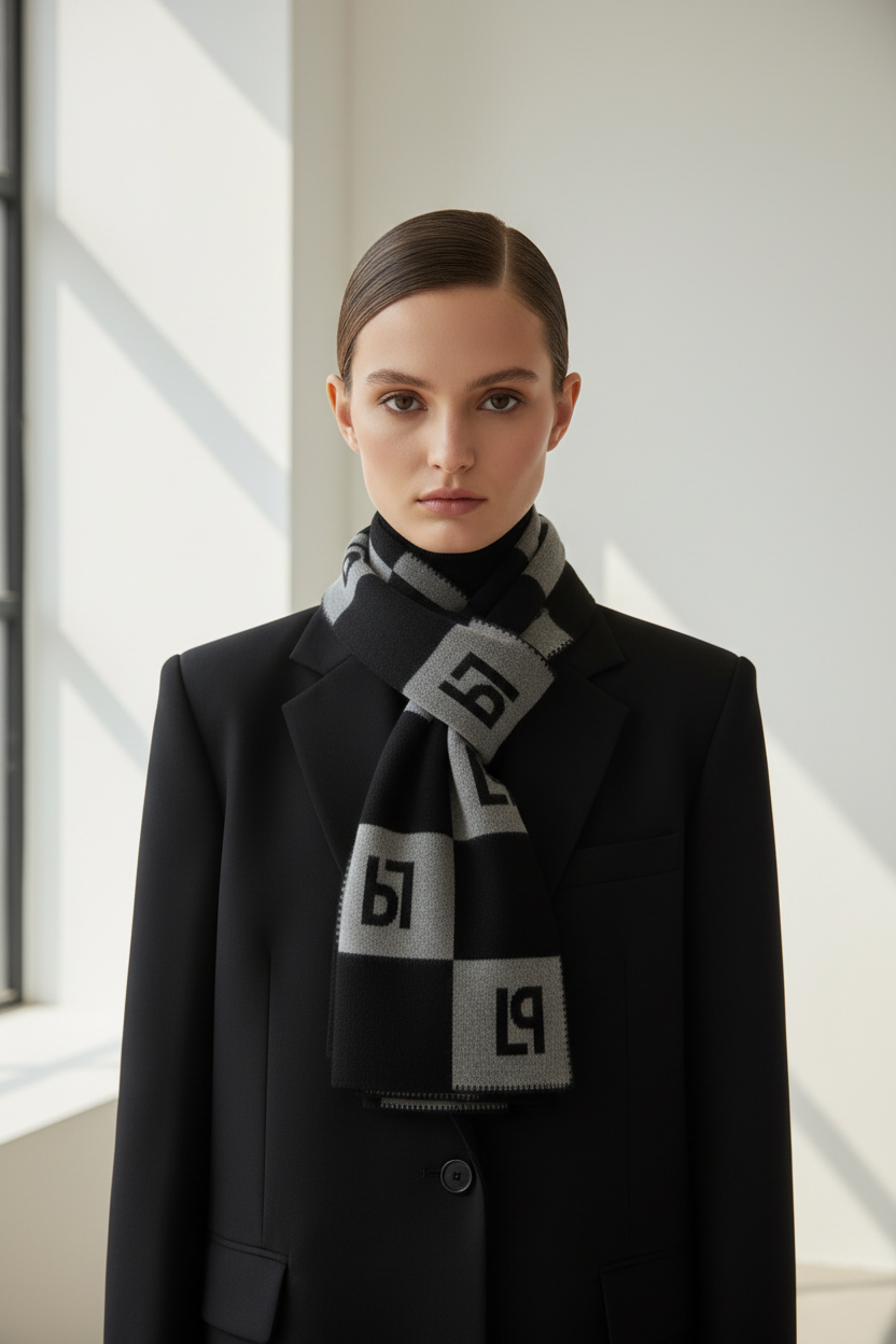 LP winter knit scarf Baroc Boutique Geometric