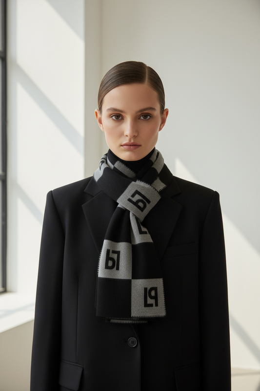 LP winter knit scarf Baroc Boutique Geometric