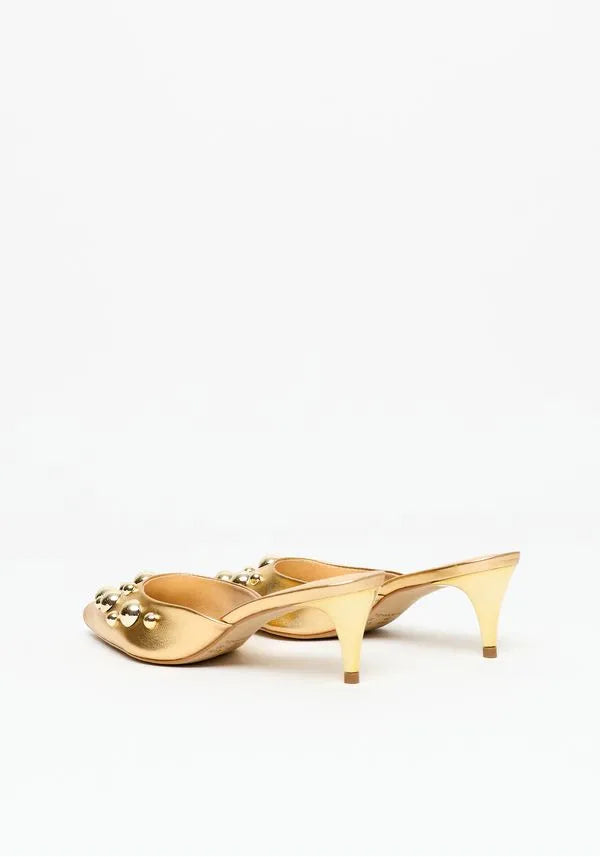 Gold cat heel shoe Baroc Boutique