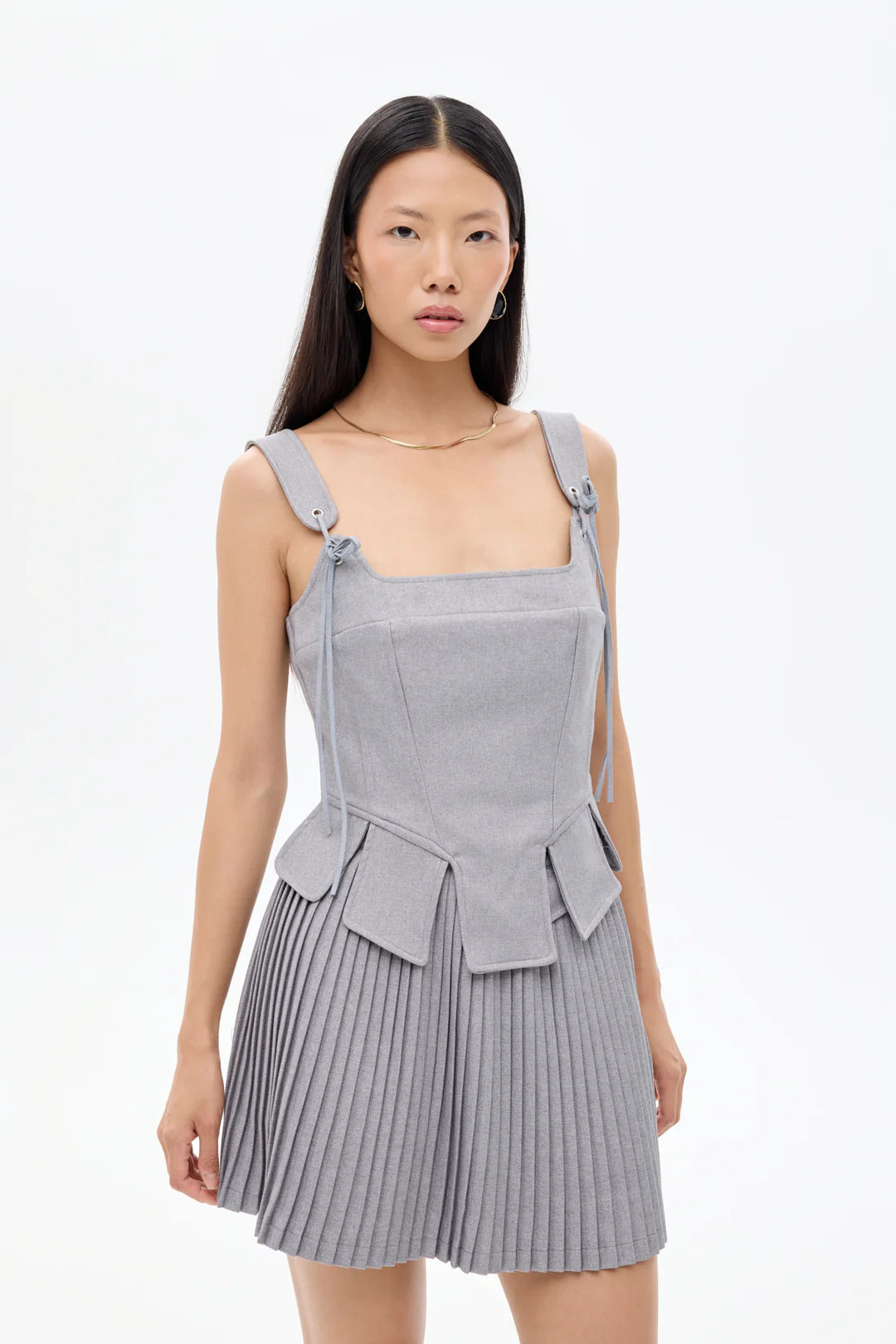 Grey bustier with straps Baroc Boutique