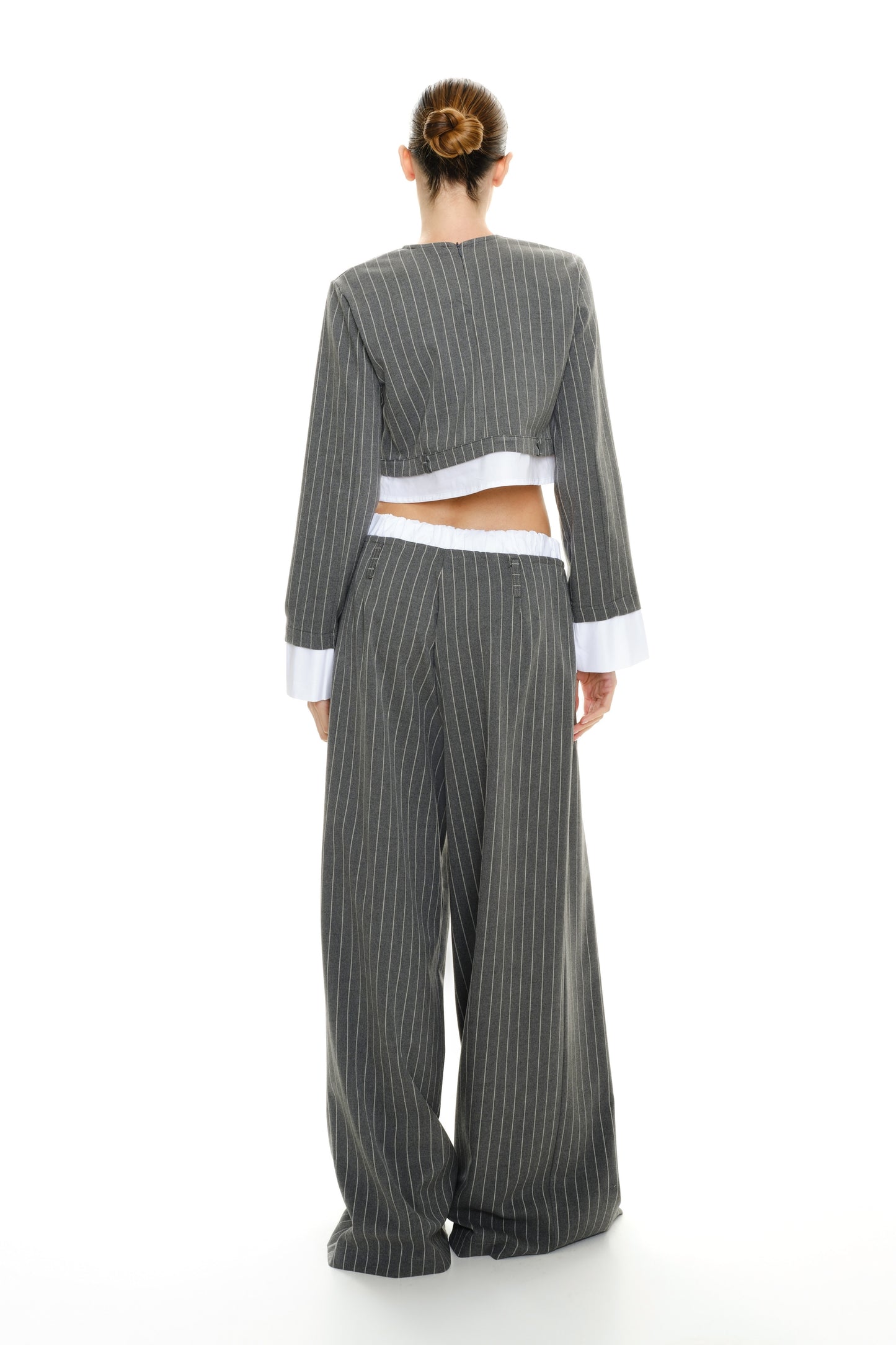 Striped combined crop top Baroc Boutique GREY / SMALL