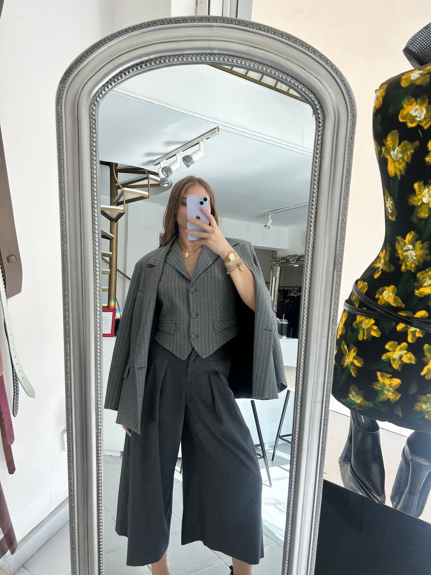 Grey striped blazer Baroc Boutique