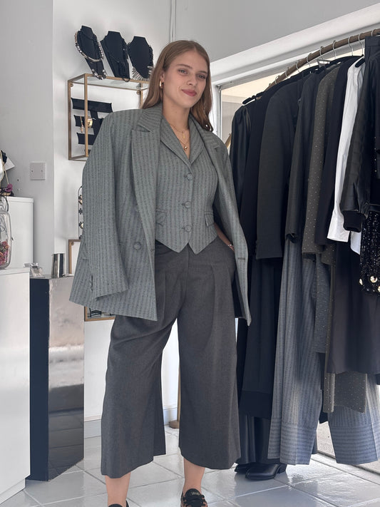 Grey striped blazer Baroc Boutique