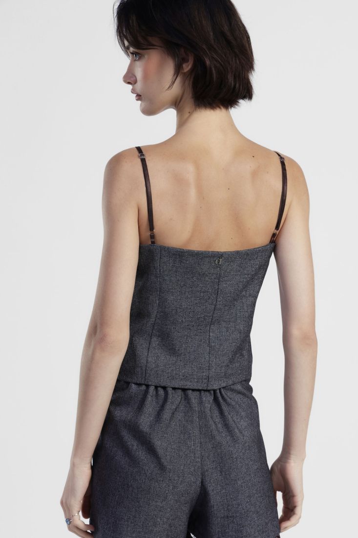 Grey top with buttons Baroc Boutique