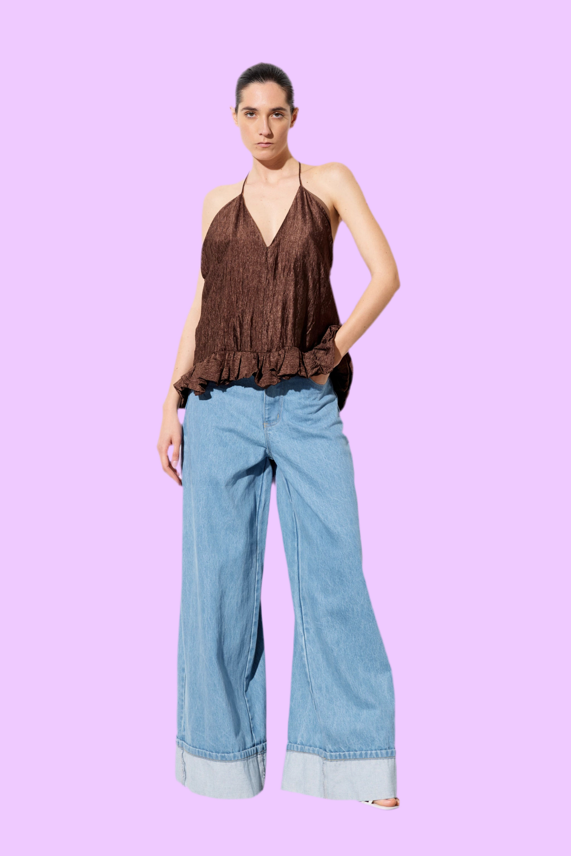 Halter top with ruffles Baroc Boutique