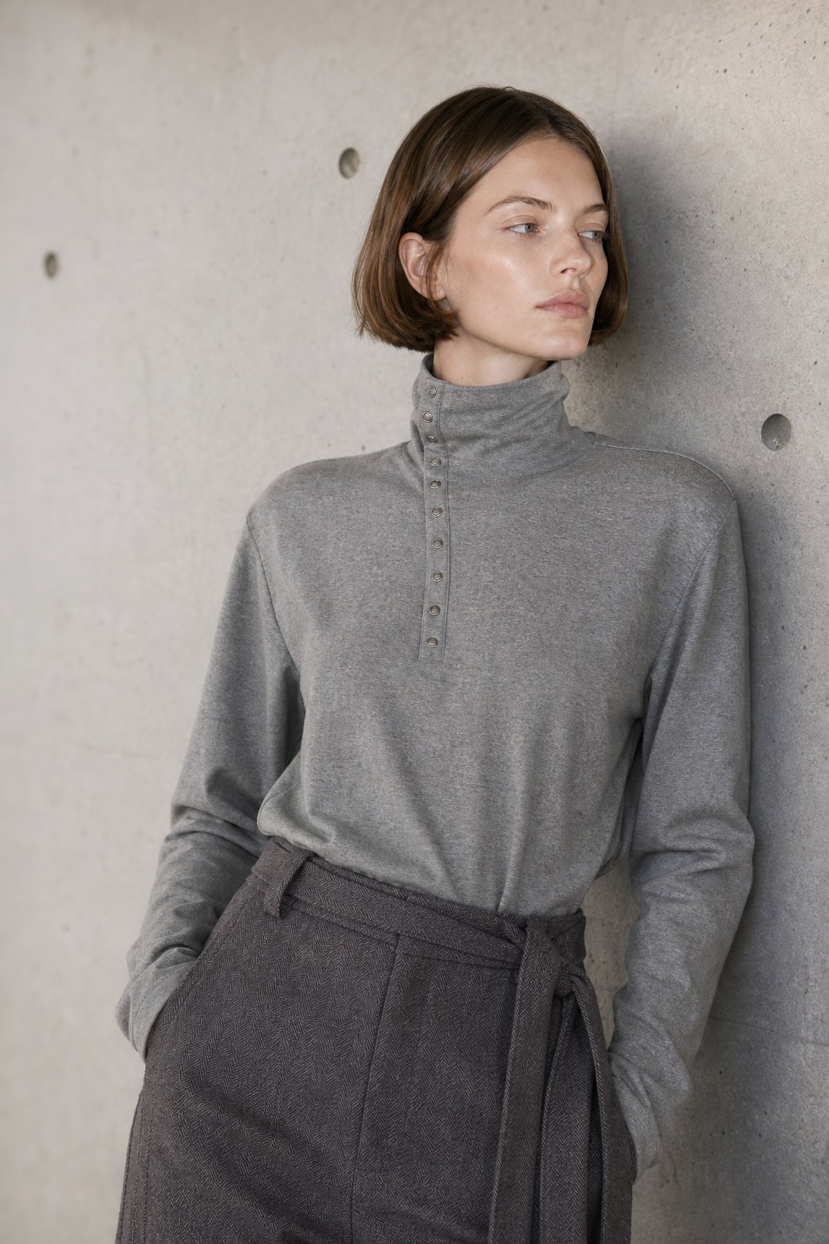 High collar jersey top Baroc Boutique
