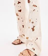 High waisted full length twill pants Baroc Boutique