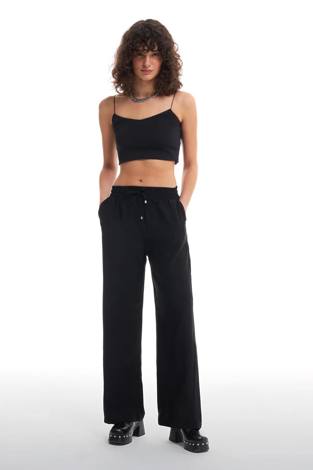 High waisted pants with an elastic band Baroc Boutique