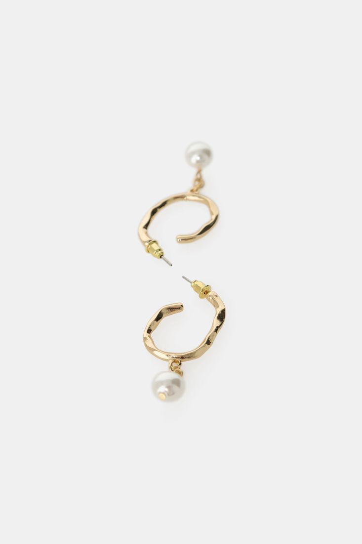 Hoop earrings with pearl pendant Baroc Boutique