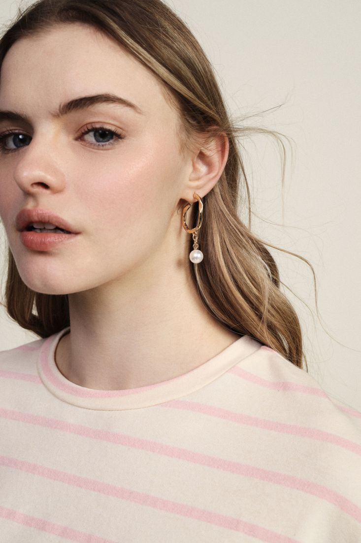 Hoop earrings with pearl pendant Baroc Boutique