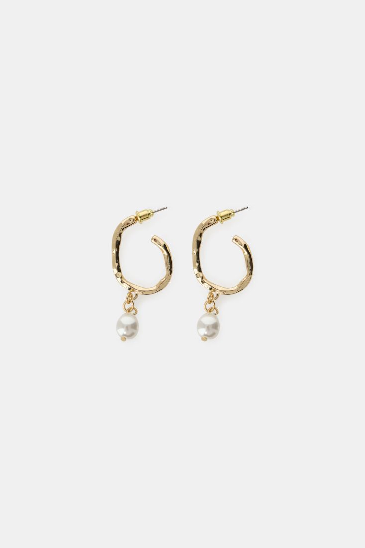 Hoop earrings with pearl pendant Baroc Boutique
