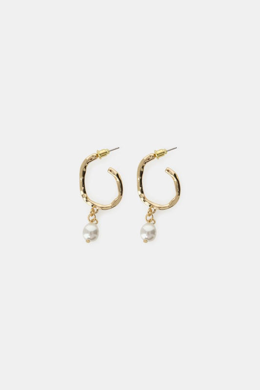 Hoop earrings with pearl pendant Baroc Boutique
