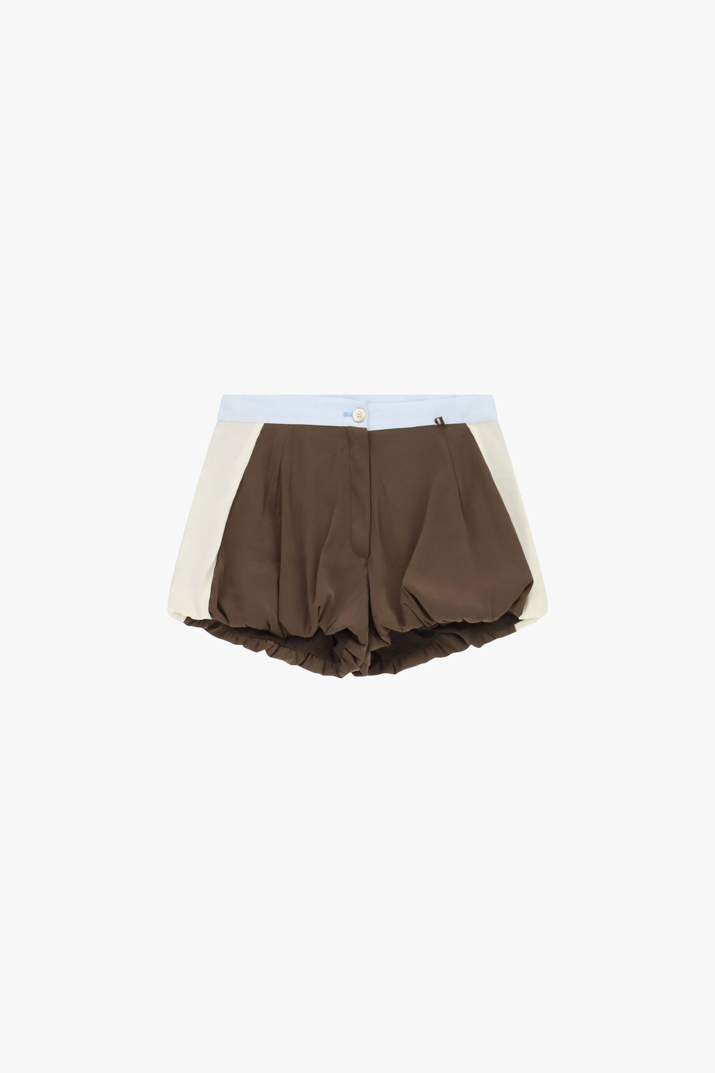 Hot pants shorts with contrast waistband and gathered hem Baroc Boutique