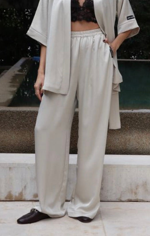 Ice color wide leg pants Baroc Boutique