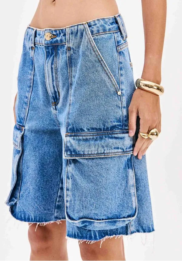 Jean High waist cargo bermuda short Baroc Boutique
