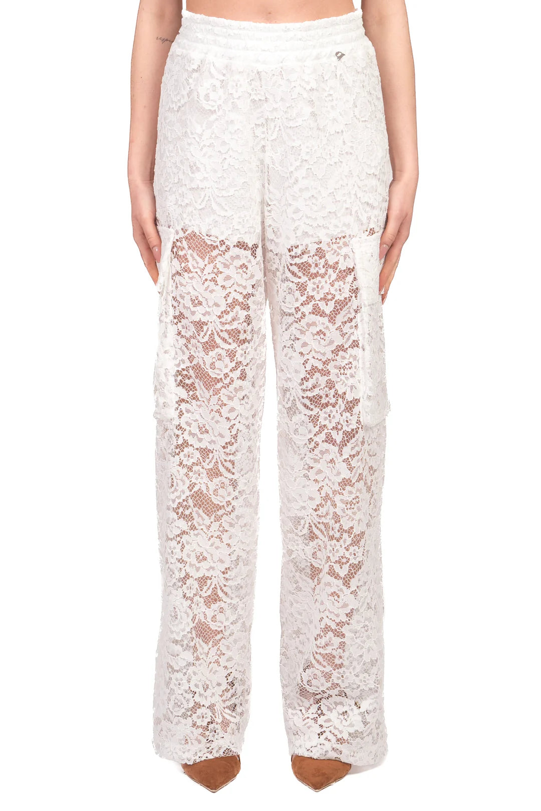 Lace cargo pants with elastic band Baroc Boutique