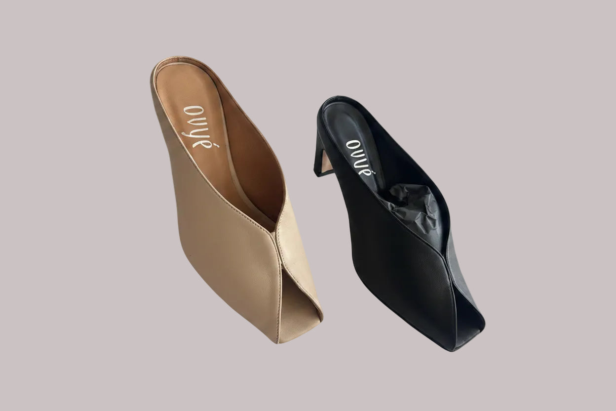 Leather peep-toe mules Baroc Boutique