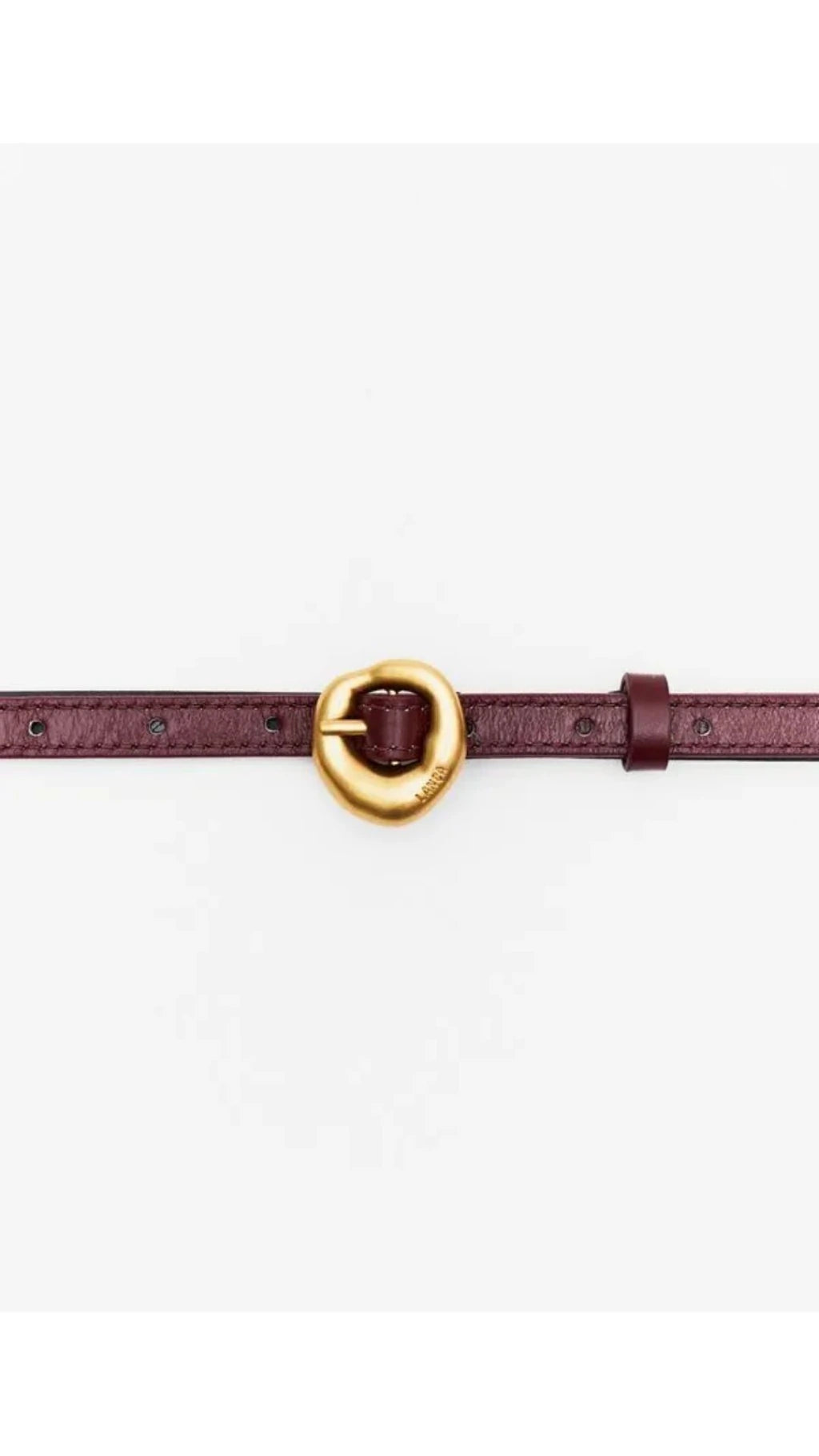 Leather thin belt with gold buckle Baroc Boutique