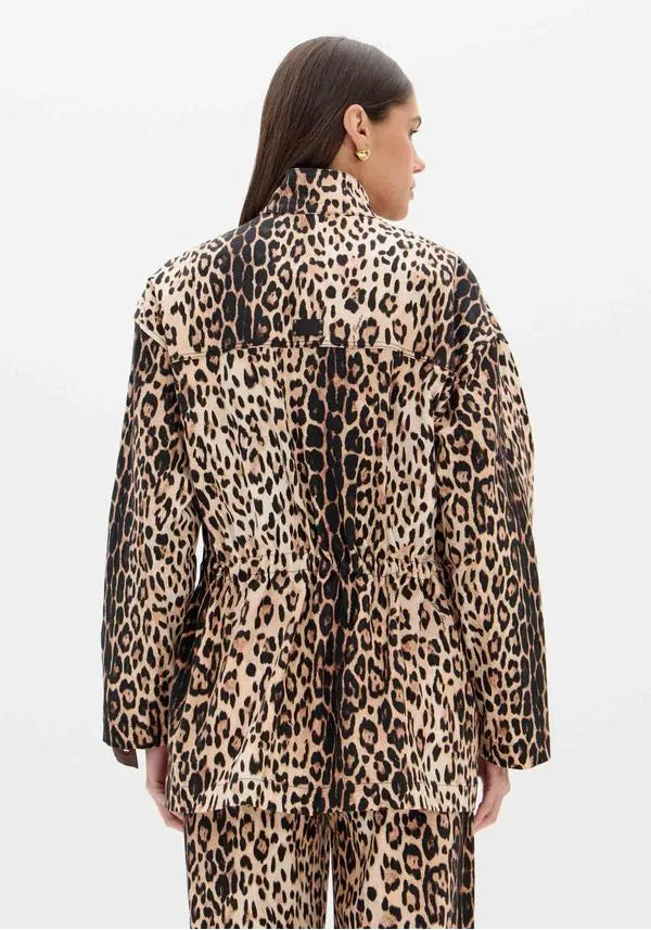 Leopard print oversized windproof jacket Baroc Boutique