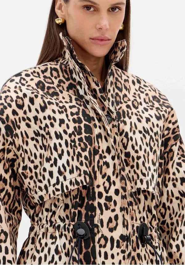 Leopard print oversized windproof jacket Baroc Boutique
