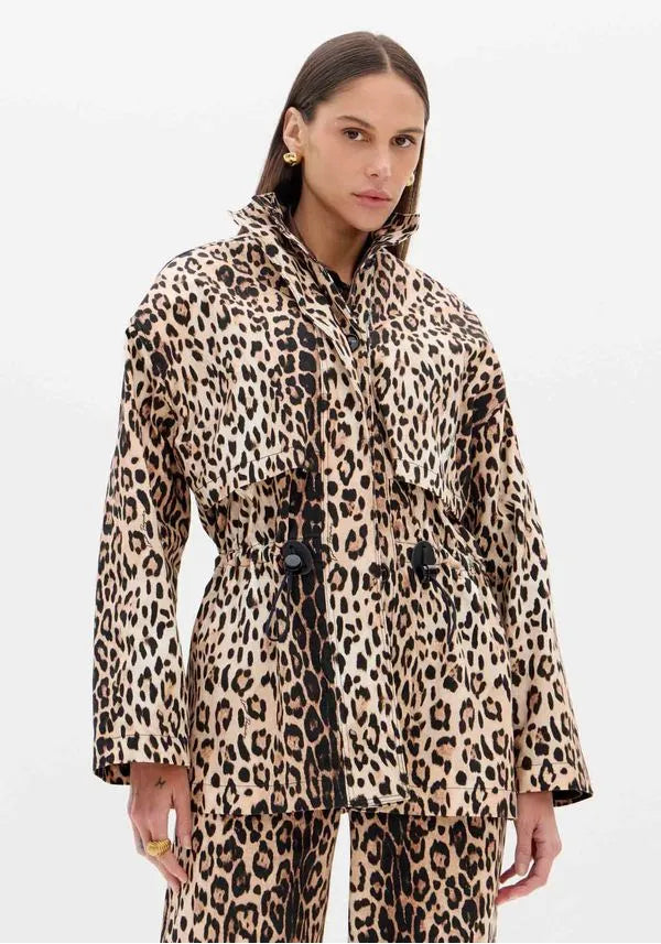 Leopard print oversized windproof jacket Baroc Boutique