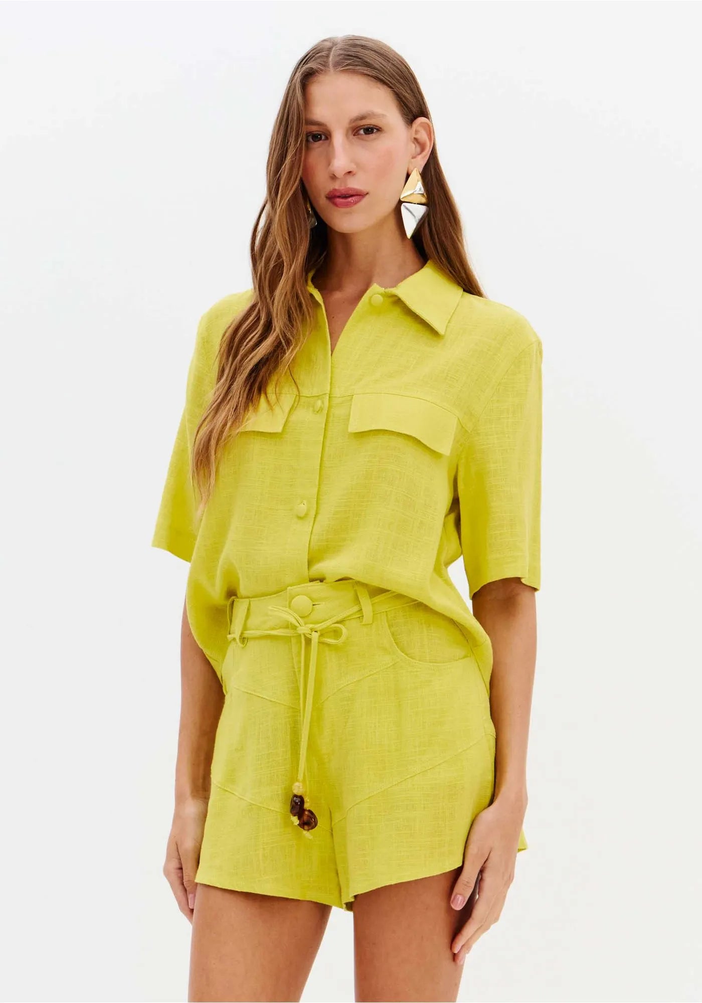 Lime linen short Baroc Boutique