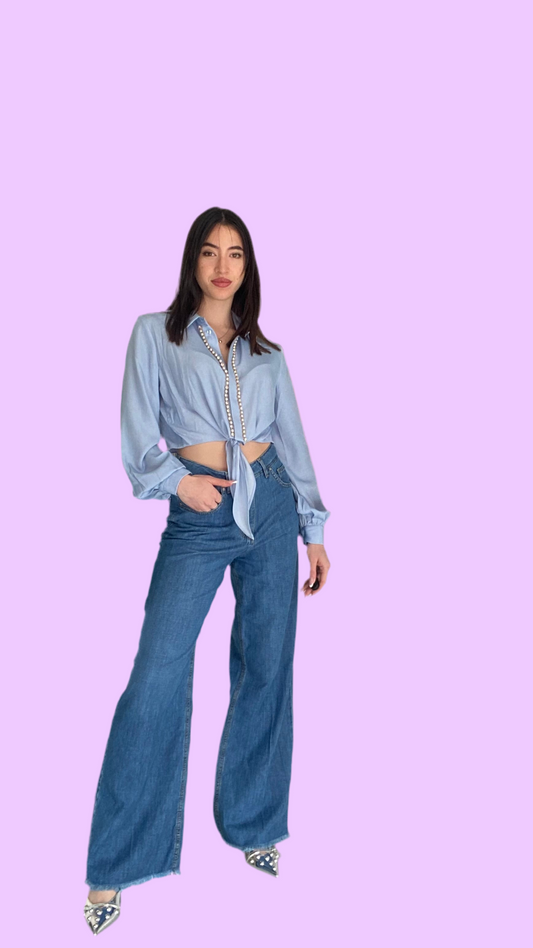 Long sleeve blouse with pearls Baroc Boutique