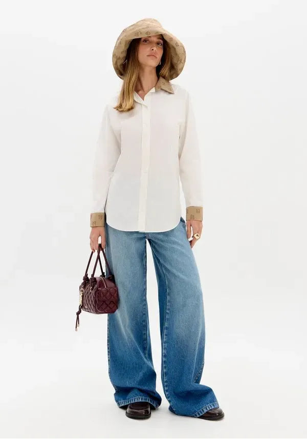 Long Sleeve Elongated Button-Down Shirt Baroc Boutique
