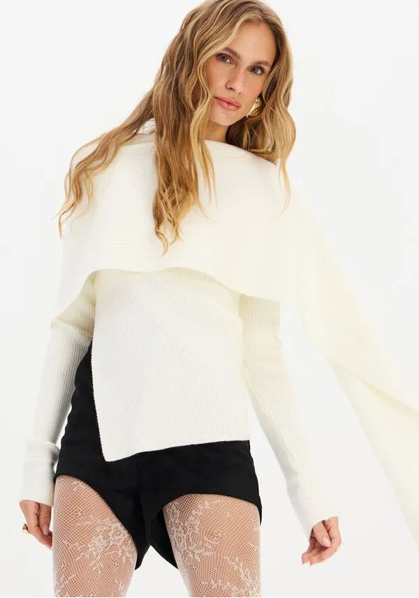 Long sleeve knit top with overlay Baroc Boutique