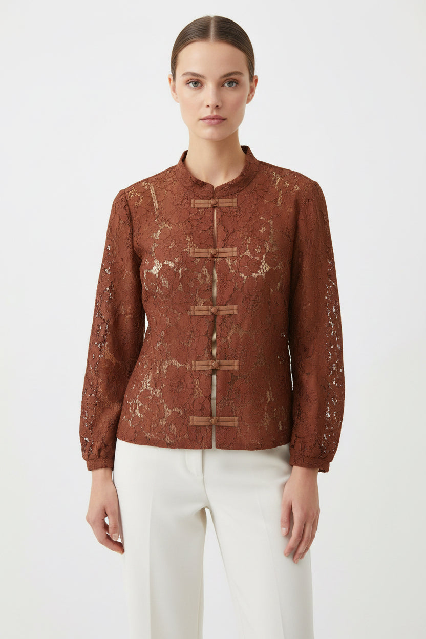 Long sleeve lace with front buttons Baroc Boutique